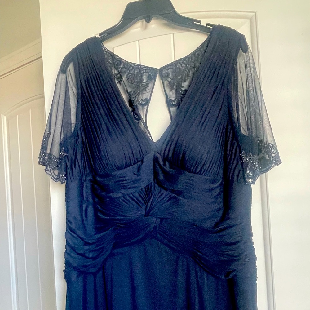 Adrienne Papell gown.  Size 14, navy blue.